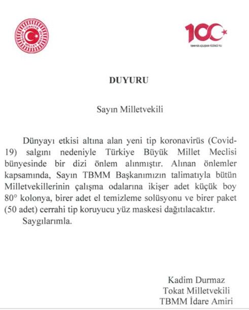 ŞENTOP’TAN VEKİLLERE 2 KOLONYA, 50 ADET MASKE
