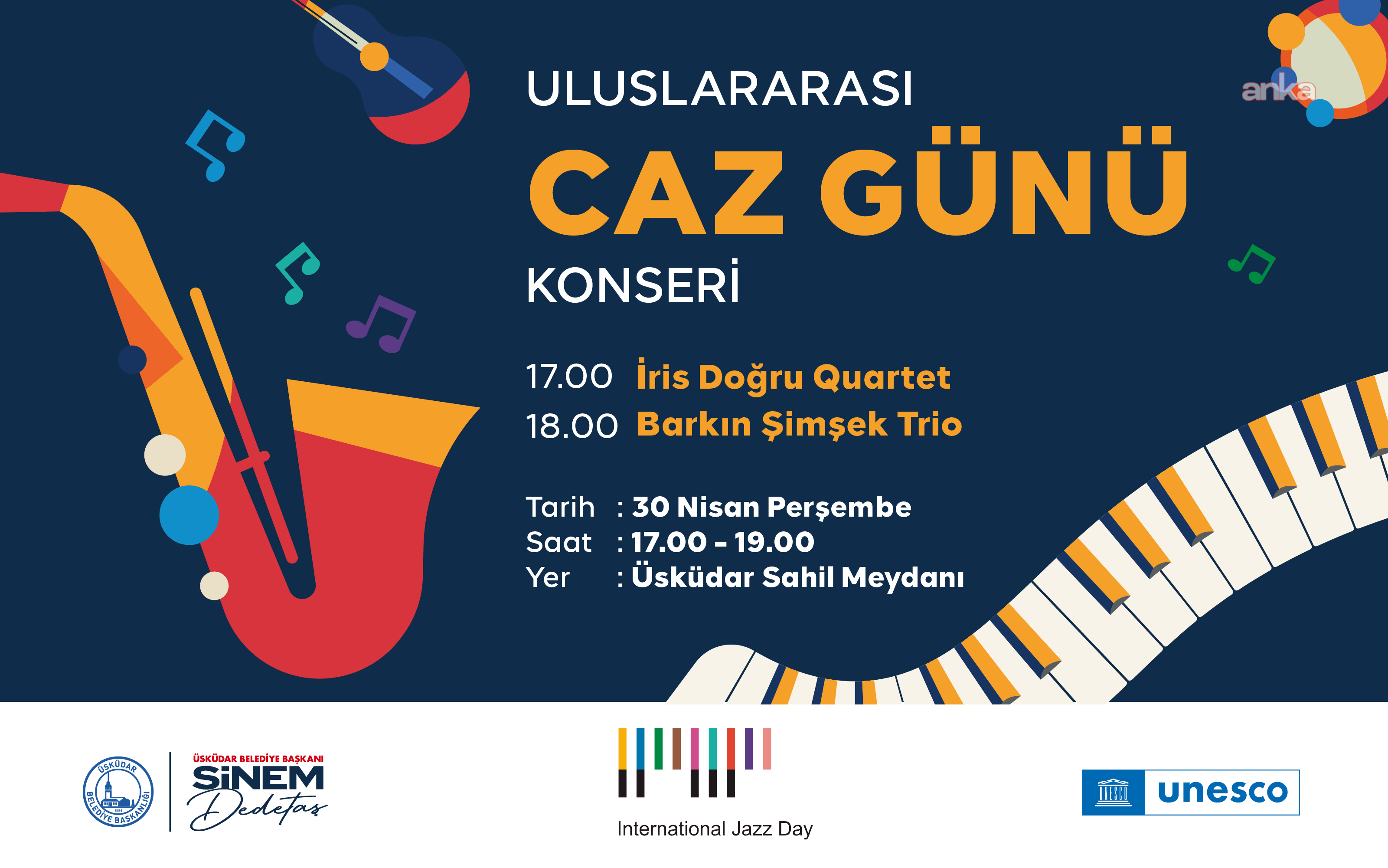 Üsküdar Belediyesi’nden açık havada müzik şöleni... “Uluslararası Caz Günü” sahilde kutlanacak