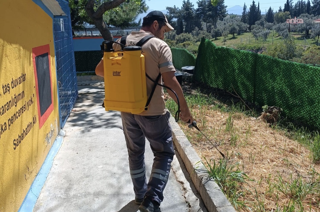 Kuşadası Evcil Hayvan Bakım ve Rehabilitasyon Merkezi'nde ilaçlama çalışması