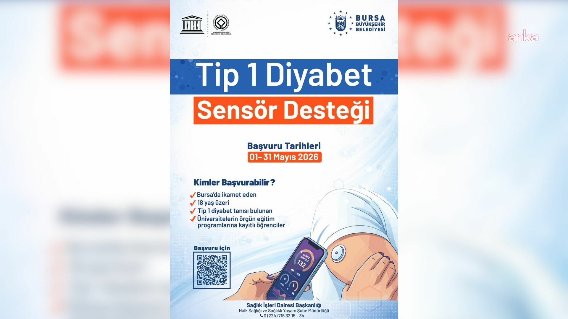 Bursa Büyükşehir Belediyesi'nden diyabetli öğrencilere sensör desteği