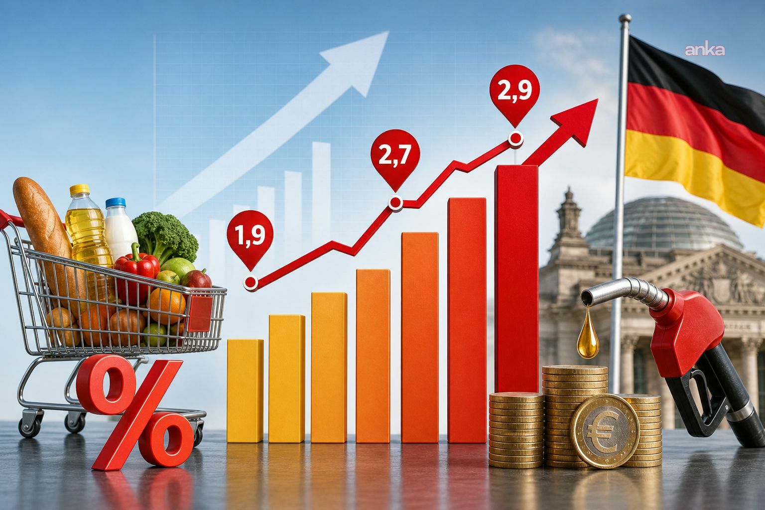 Almanya’da enflasyon Nisan’da yüzde 2,9’a yükseldi