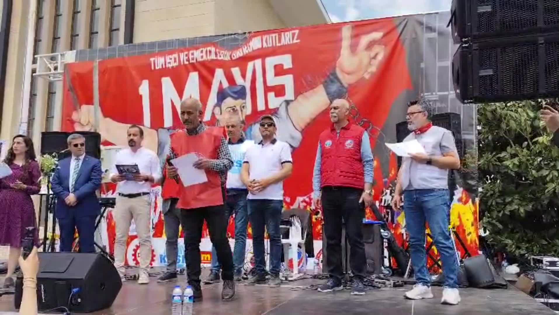 Gaziantep’te 1 Mayıs: Tutuklu BİRTEK-SEN Genel Başkanı Türkmen’in mesajı okundu