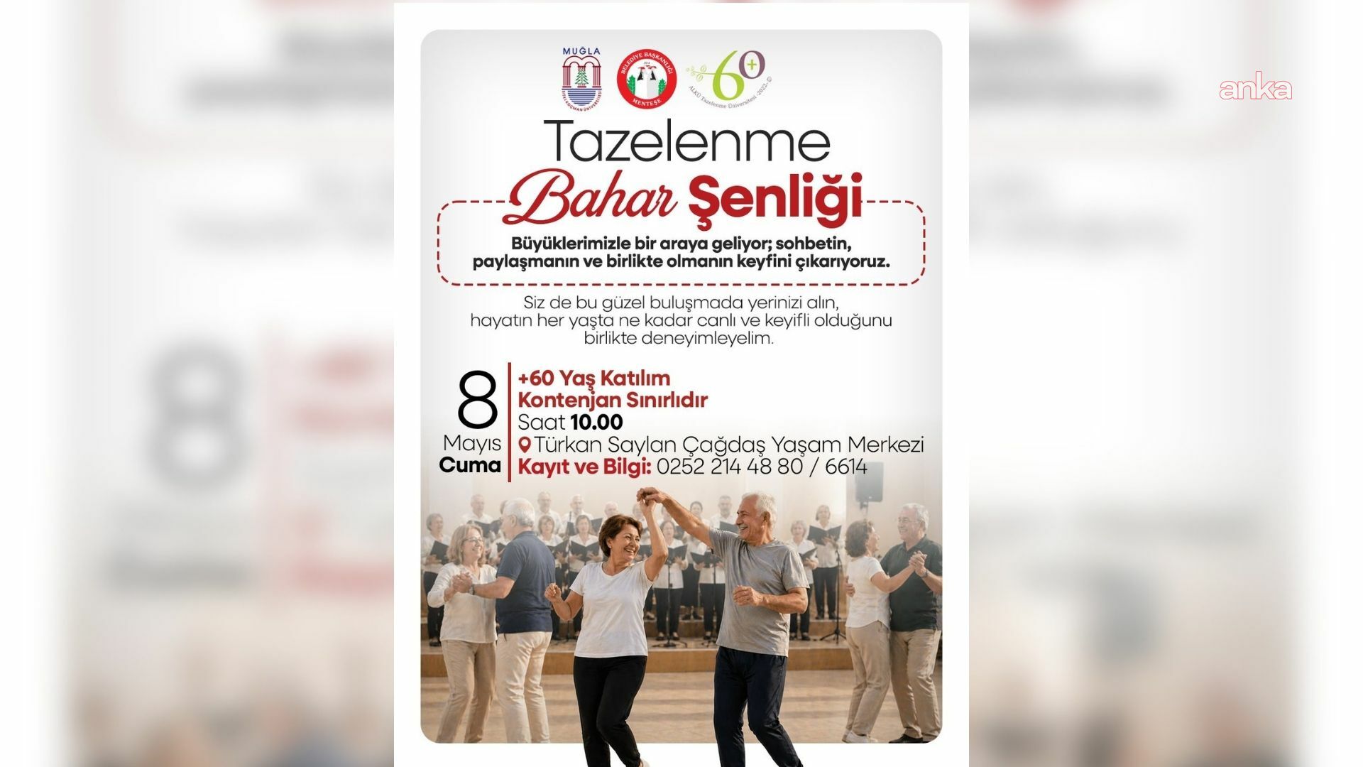 Menteşe’de 60 yaş ve üstü bireyler, "Tazelenme Bahar Şenliği"nde buluşacak