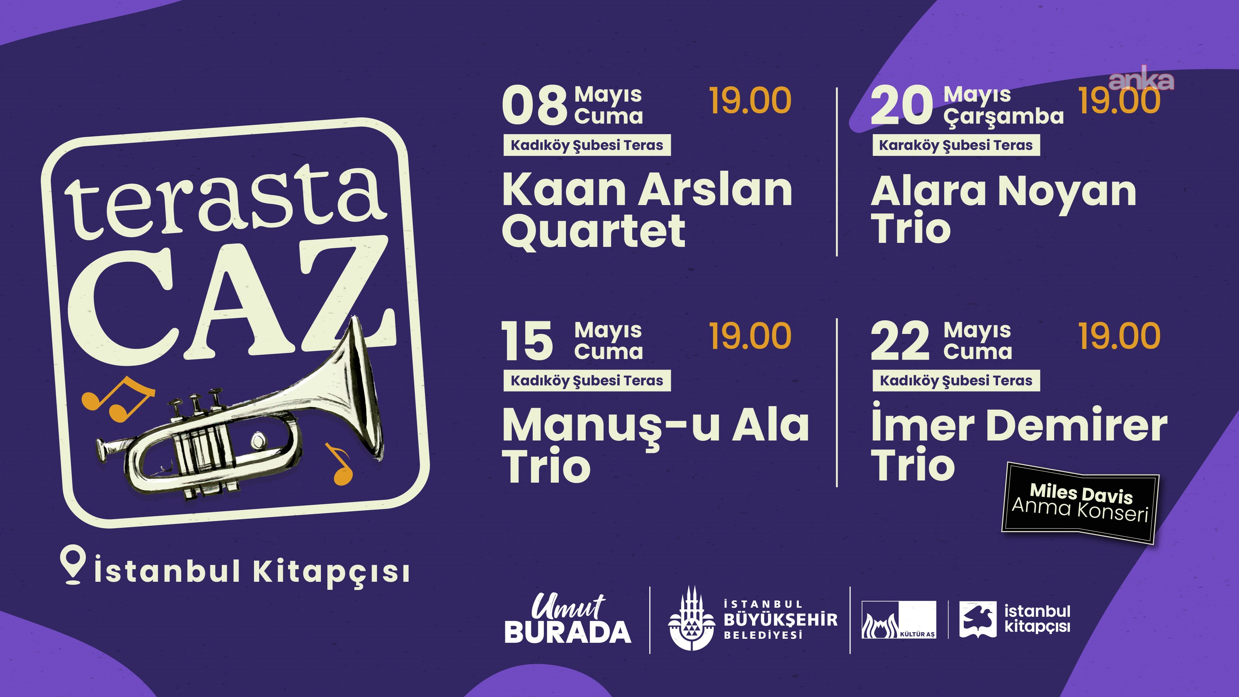İstanbul Kitapçısı iskelelerinde “Terasta Caz” konserleri başlıyor