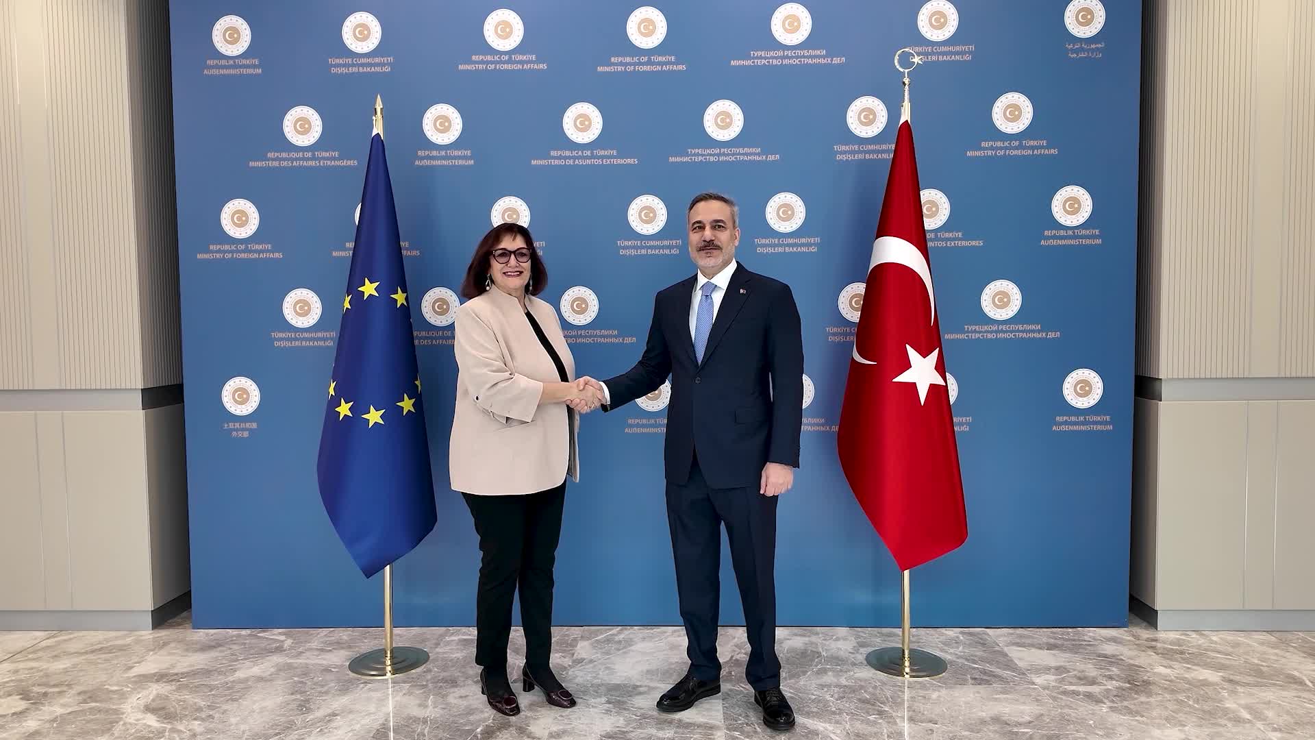 Bakan Fidan, AB Akdeniz Komiseri Suica ile bir araya geldi