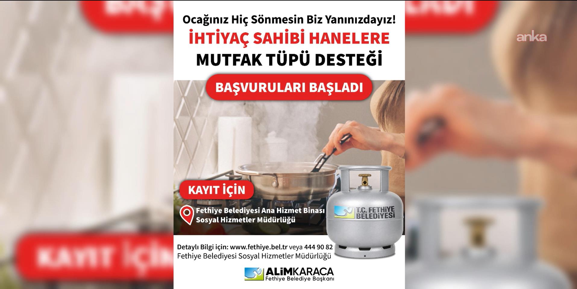 Fethiye Belediyesi'nden ihtiyaç sahibi ailelere mutfak tüpü desteği