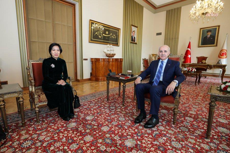 TBMM Başkanı Kurtulmuş, Vietnam'ın Ankara Büyükelçisi ile bir araya geldi