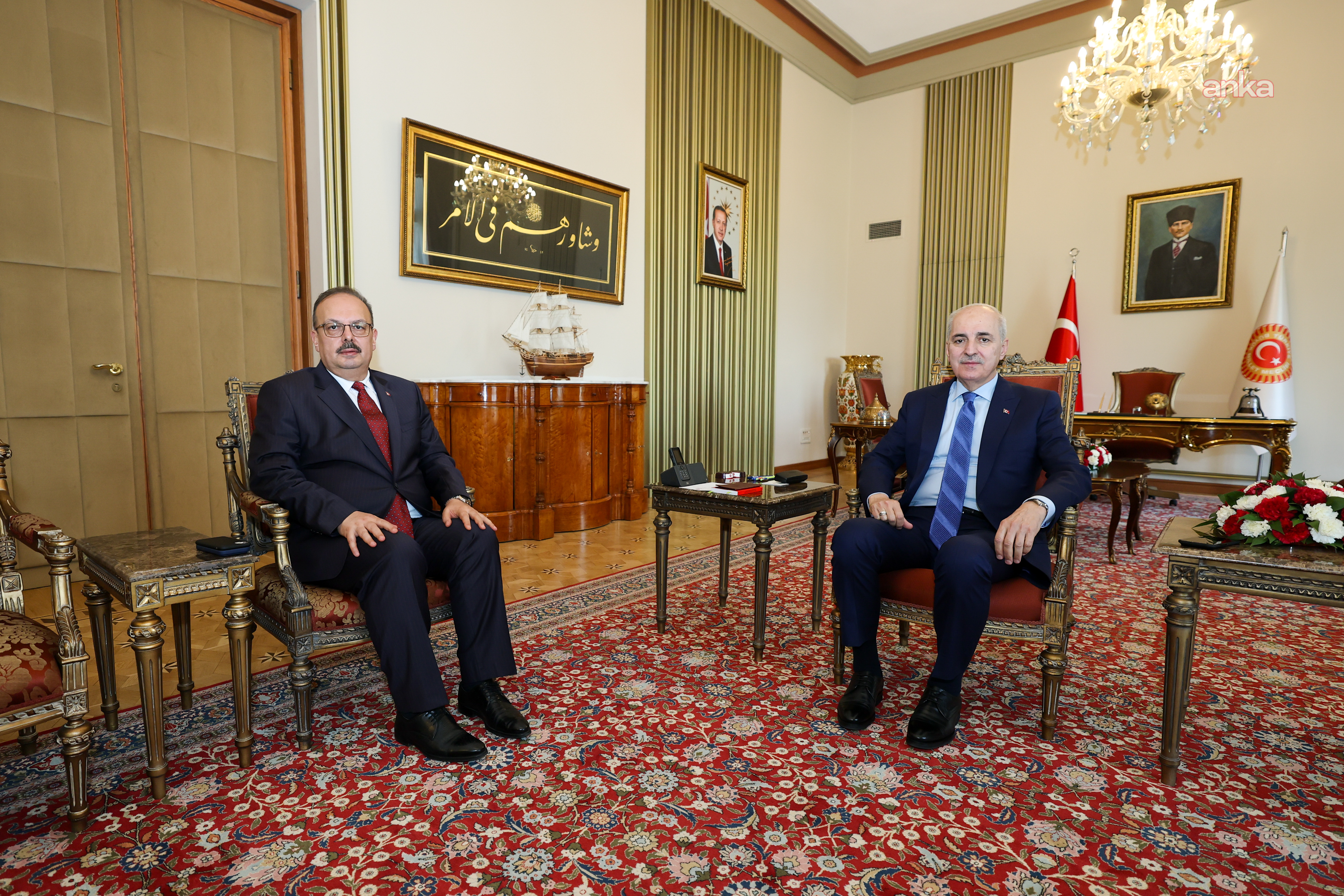 TBMM Başkanı Kurtulmuş, Ankara Valisi Yakup Canbolat ile bir araya geldi