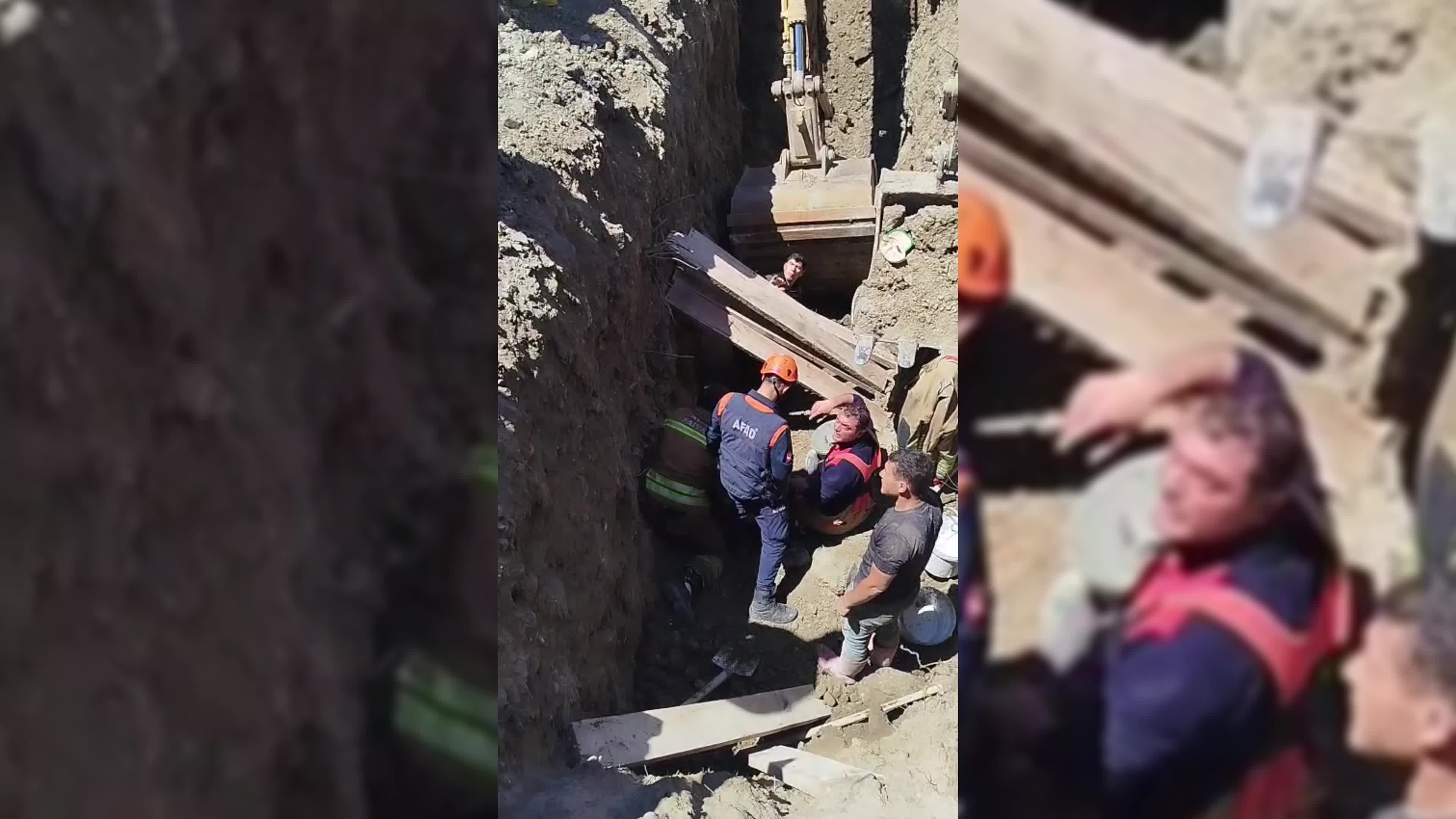 Hatay'da TOKİ şantiyesinde göçük altında kalan işçi hastaneye kaldırıldı