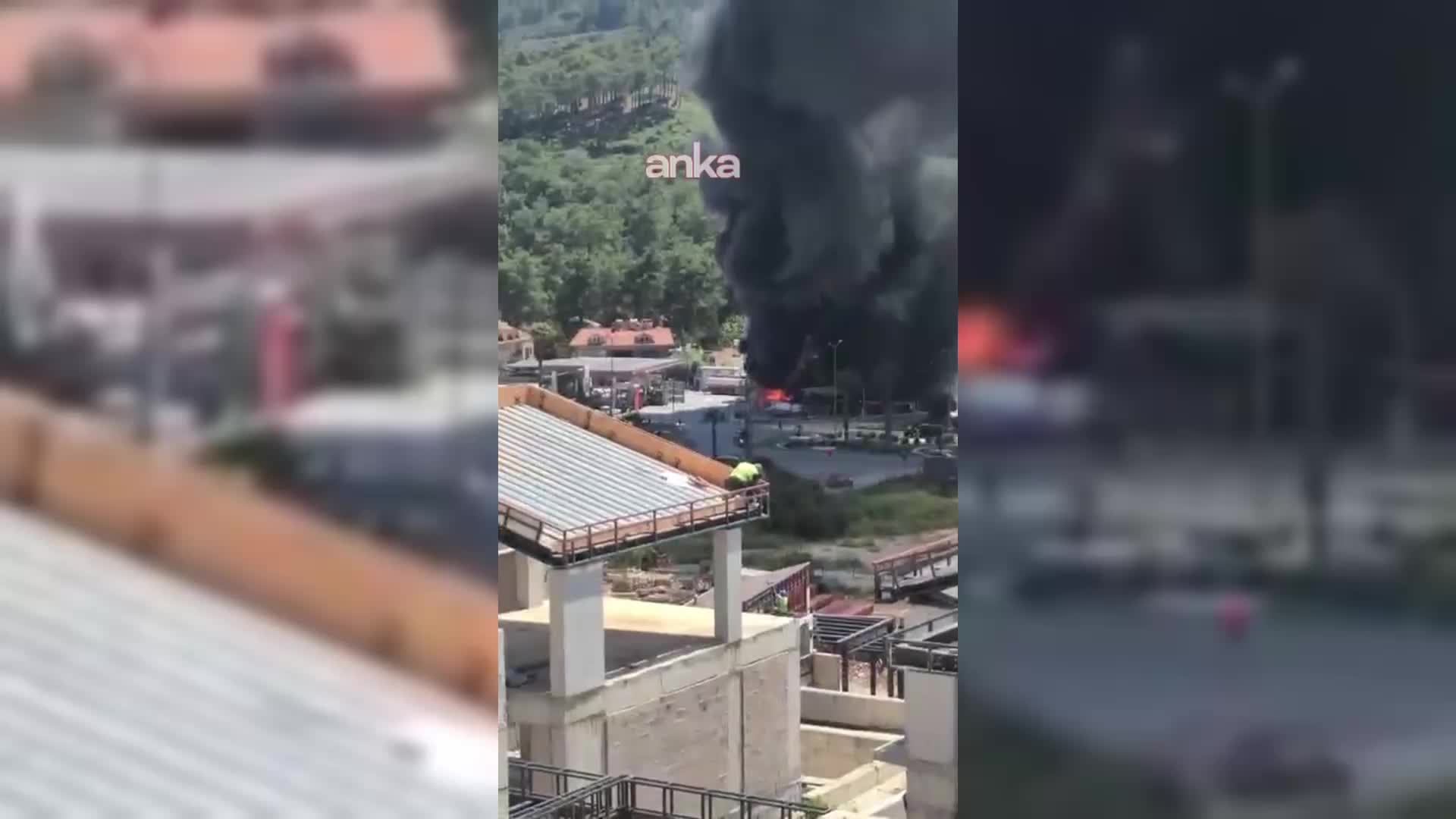 Fethiye'de akaryakıt istasyonunda tanker yangını