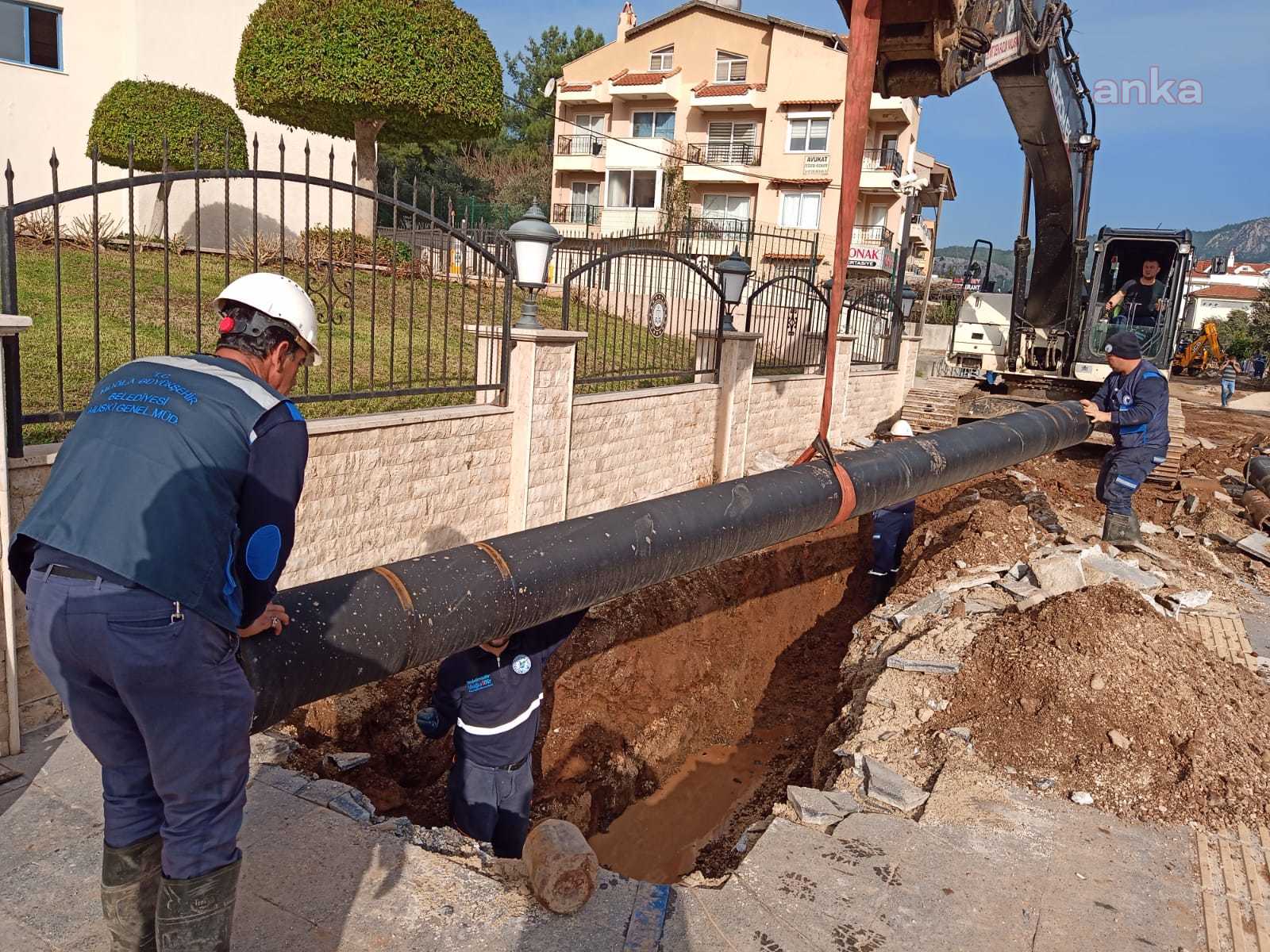 MUĞLA BÜYÜKŞEHİR'DEN MARMARİS'TE 10 KM'LİK İÇME SUYU HATTI YENİLEME ÇALIŞMASI