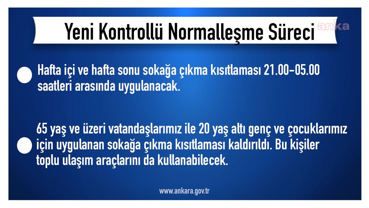 ANKARA VALİLİĞİ NORMALLEŞME SÜRECİNE İLİŞKİN ALDIĞI KARARLARI DUYURDU