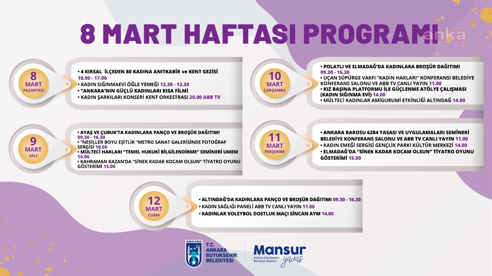 BAŞKENT’TE “KADINLAR GÜNÜ” BU SENE KIRSALA TAŞINACAK