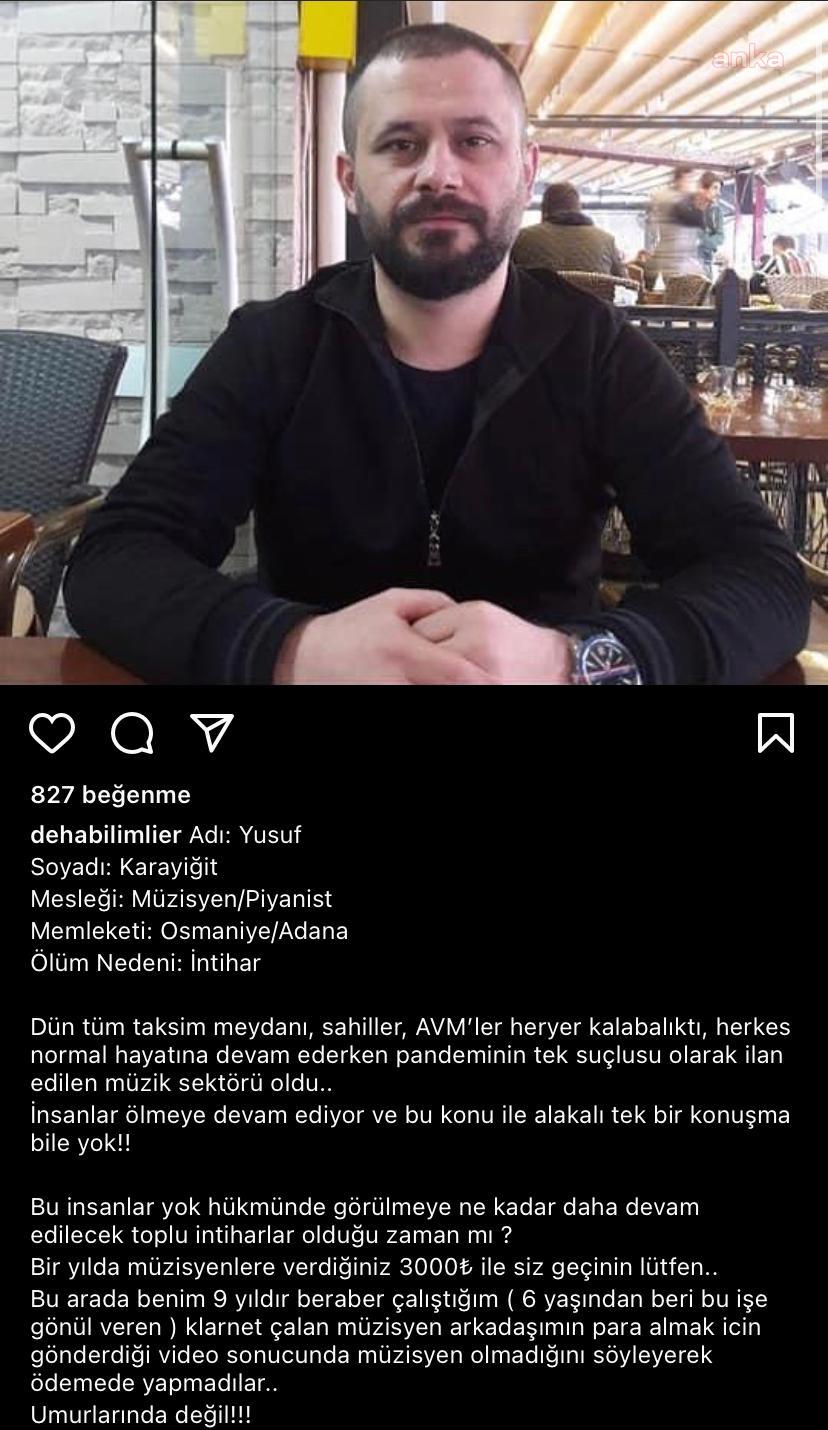 BİR MÜZİSYEN DAHA GEÇİM SIKINTISI NEDENİYLE İNTİHAR ETTİ