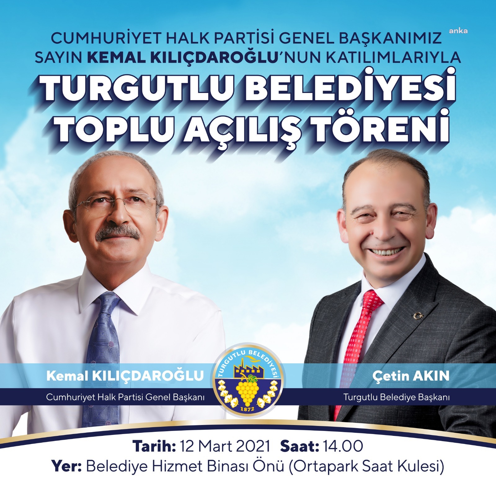 CHP GENEL BAŞKANI KILIÇDAROĞLU, TURGUTLU BELEDİYESİ'NİN TOPLU AÇILIŞ TÖRENİNE KATILACAK