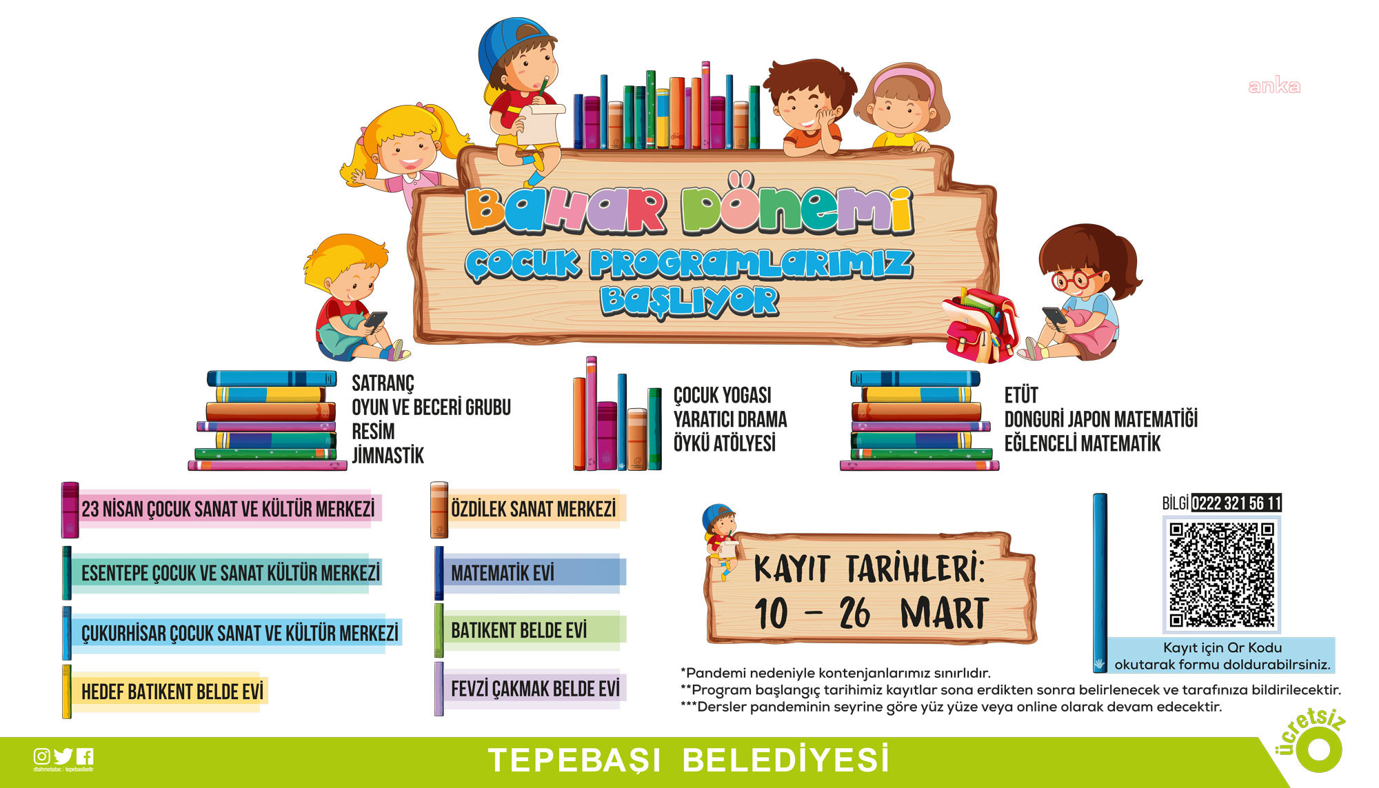 TEPEBAŞI BELEDİYESİ'NİN BAHAR DÖNEMİ ÇOCUK PROGRAMLARI BAŞLIYOR
