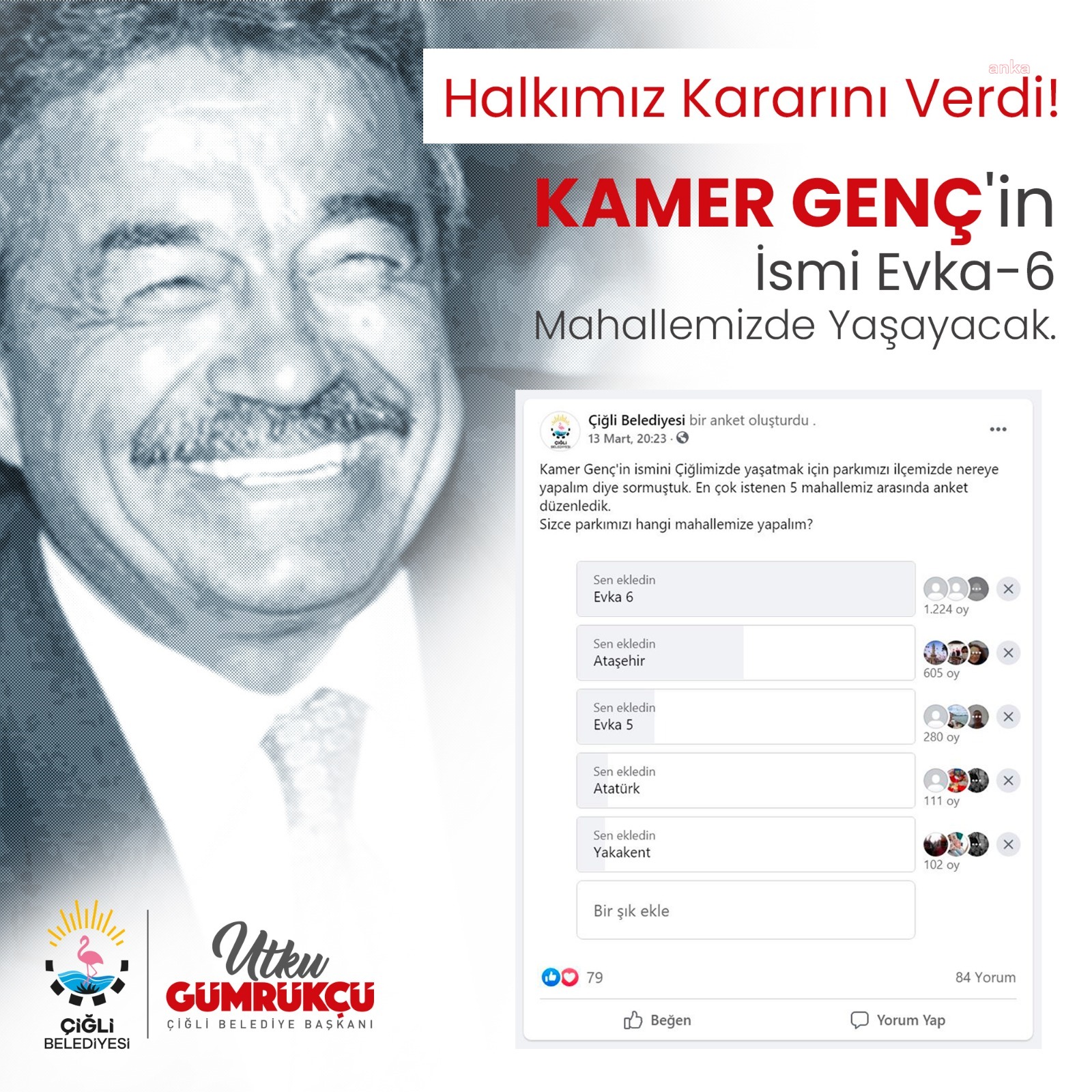 ÇİĞLİLİLER KARARINI VERDİ: KAMER GENÇ'İN İSMİ, EVKA-6 MAHALLESİ'NDE YAŞAYACAK