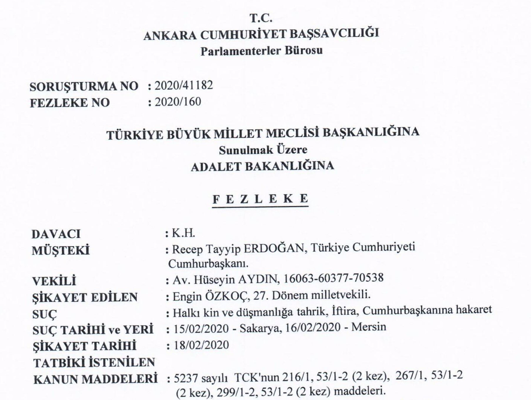 ÖZKOÇ FEZLEKESİ MECLİS’TE