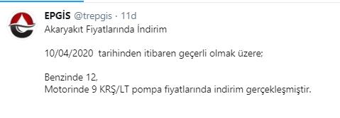 BENZİN VE MOTORİNDE FİYATLARINDA İNDİRİM