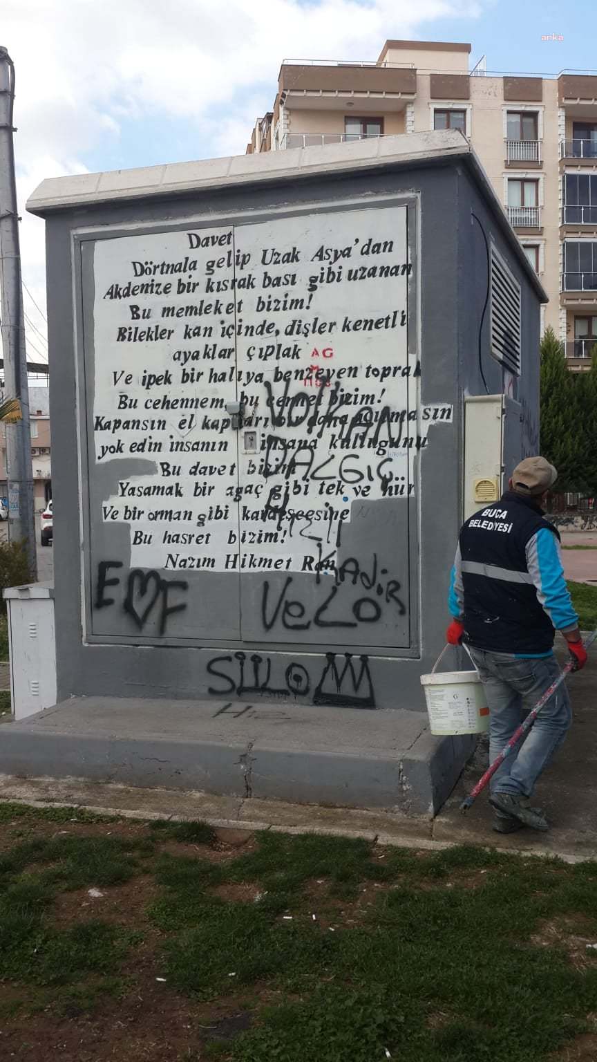 BUCA'DA BU KEZ DE NAZIM HİKMET PARKI'NA SALDIRI