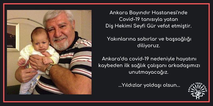 ANKARA’DA DİŞ HEKİMİ KORONAVİRÜS NEDENİYLE HAYATINI KAYBETTİ