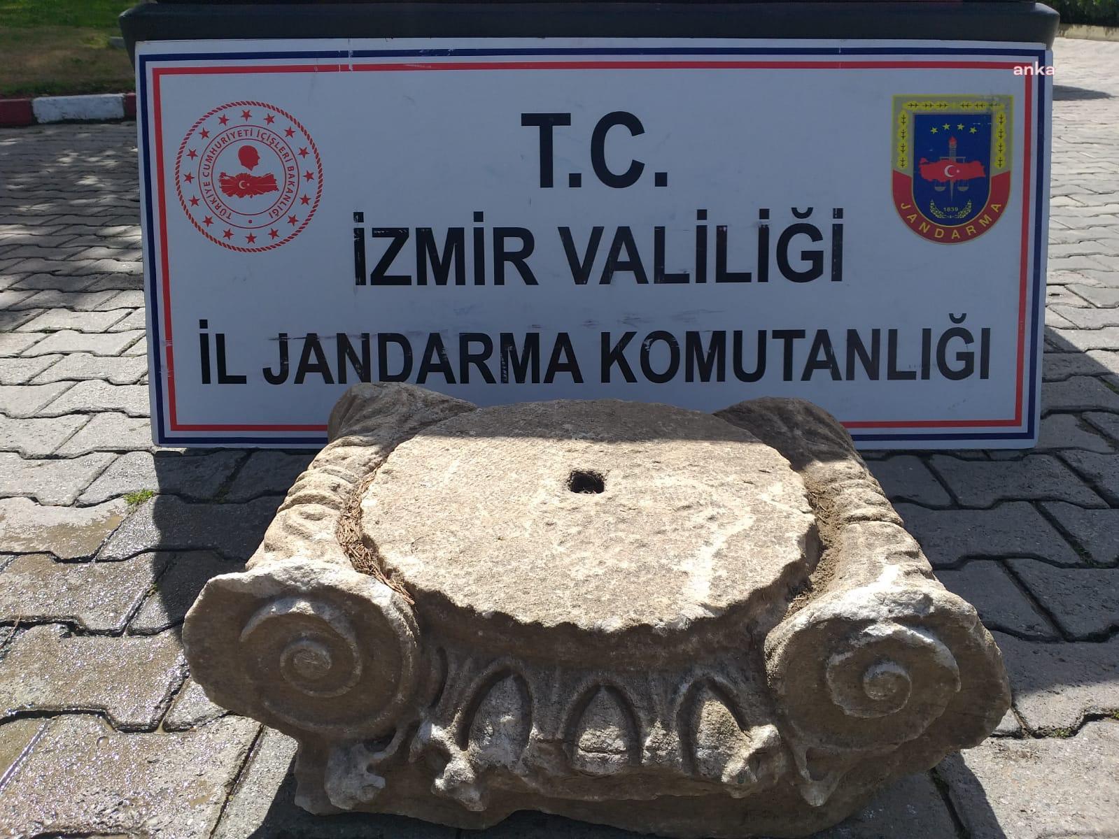 İZMİR'DE ROMA DÖNEMİNE AİT SÜTUN BAŞLIĞI ELE GEÇİRİLDİ