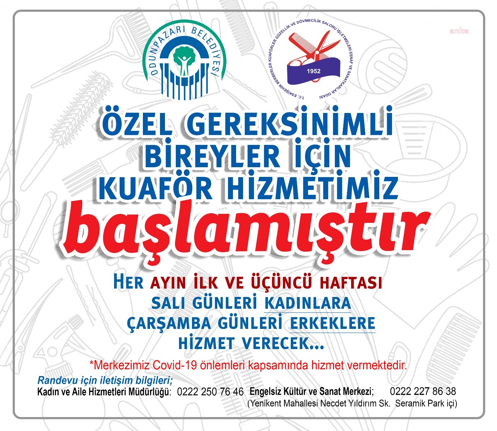 ODUNPAZARI BELEDİYESİ'NDEN ÖZEL GEREKSİNİMLİ BİREYLER İÇİN ÖZEL KUAFÖR HİZMETİ