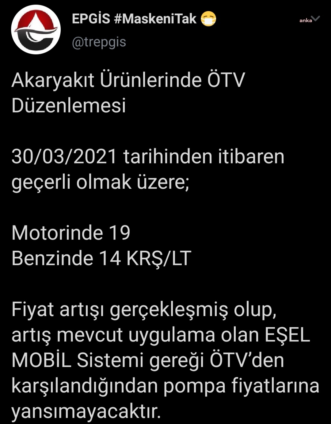 BENZİNE 14 MOTORİNDE 19 KURUŞ ZAM GELİYOR