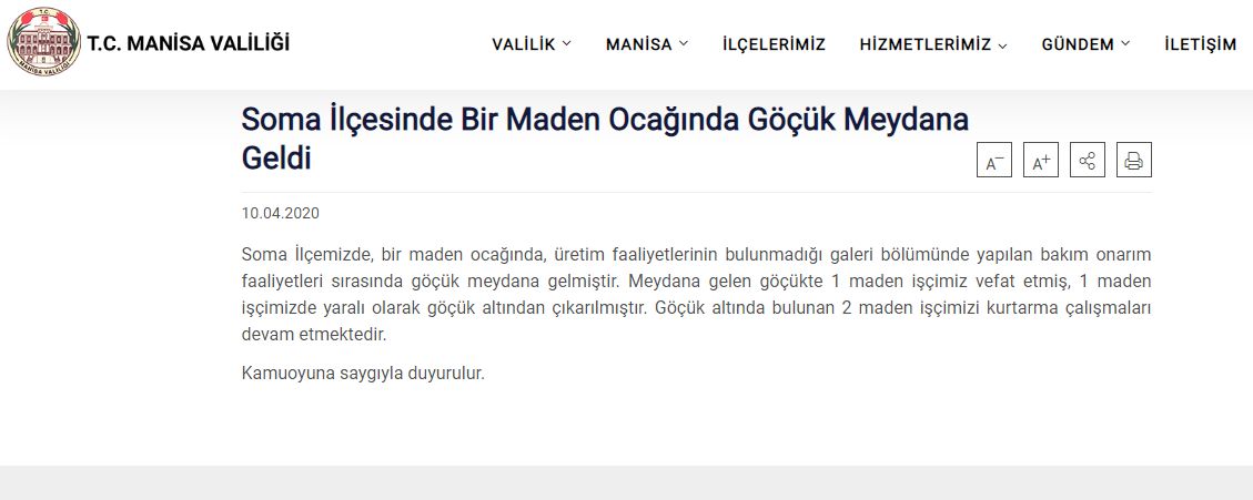 SOMA’DA BİR MADENCİ HAYATINI KAYBETTİ, 2 MADENCİ ARANIYOR