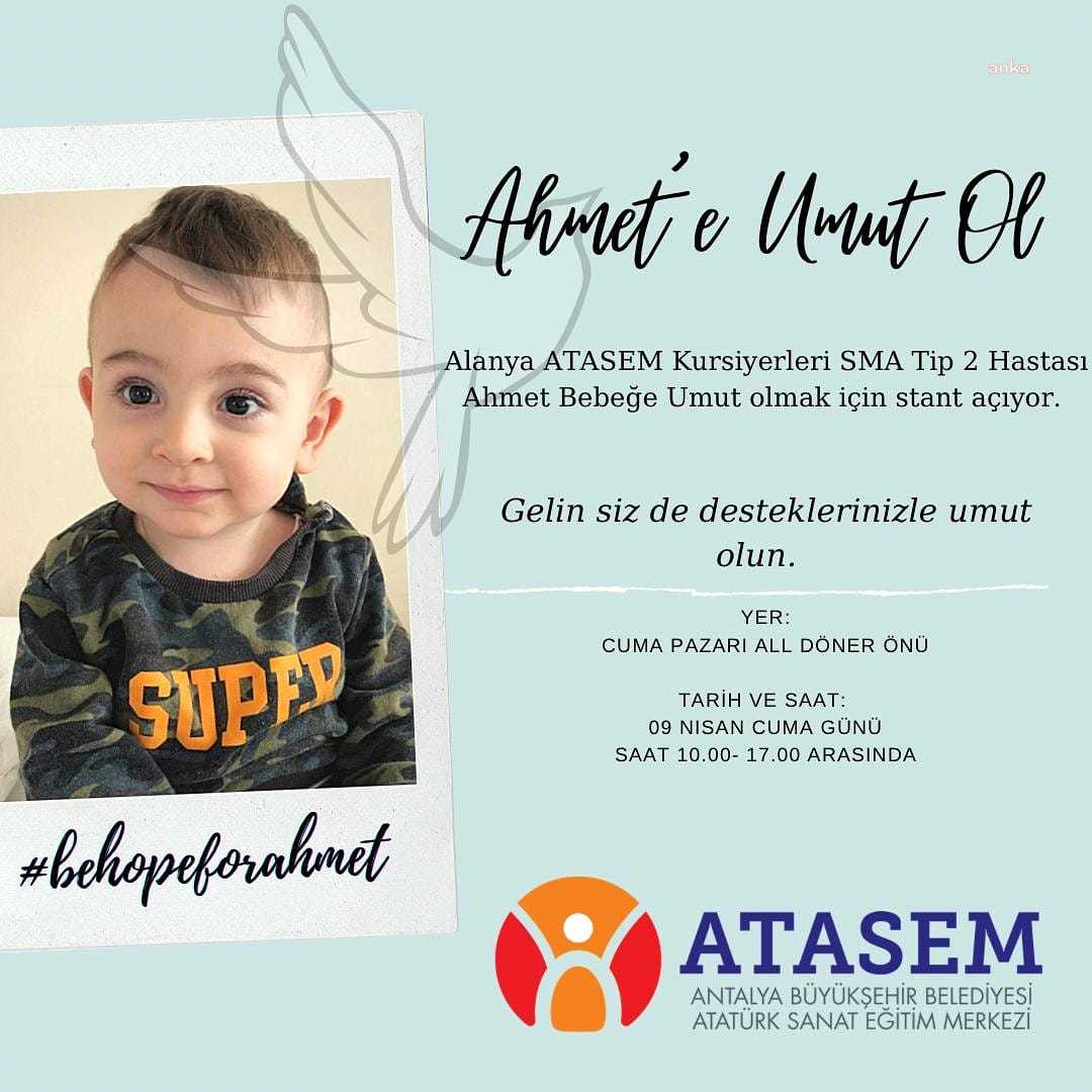 ALANYA ATASEM'DEN SMA HASTASI AHMET BEBEĞE DESTEK