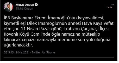 İMAMOĞLU ÇİFTİNİN ACI GÜNÜ