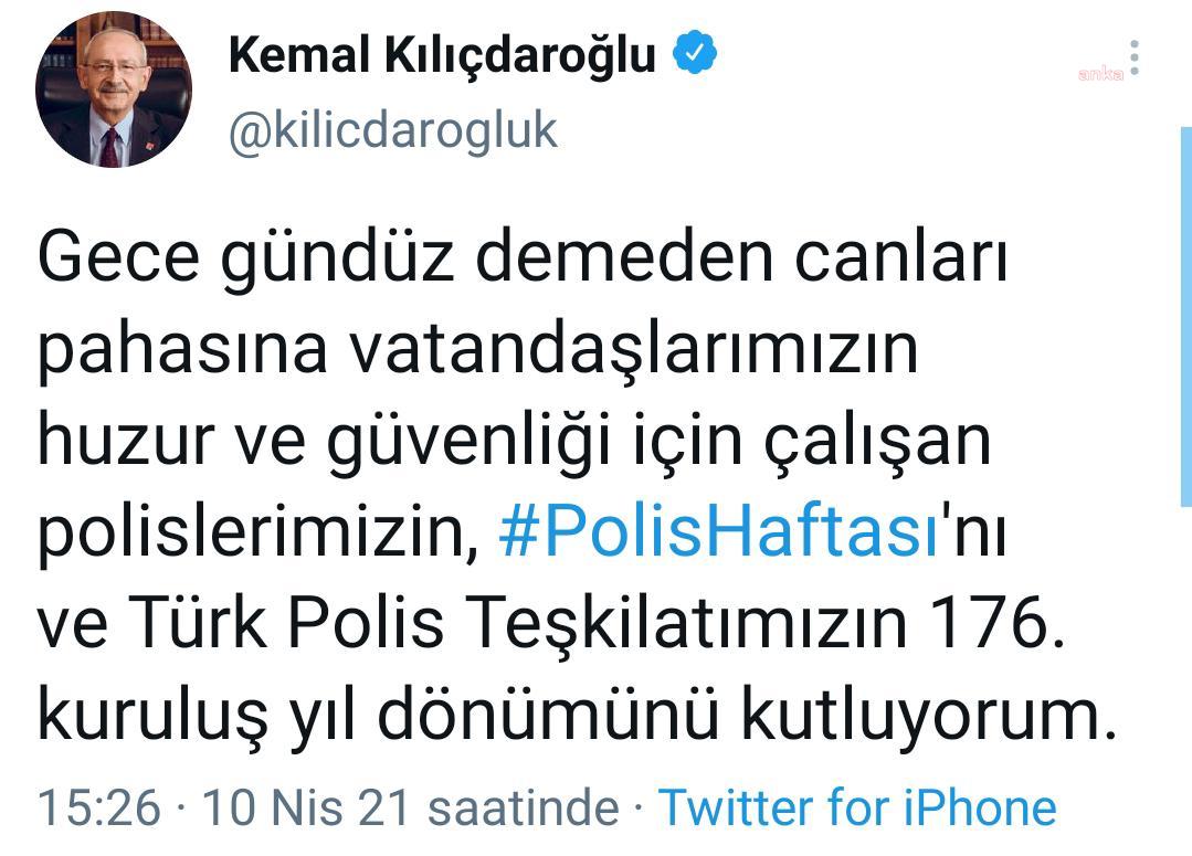 KILIÇDAROĞLU, POLİS HAFTASI'NI KUTLADI
