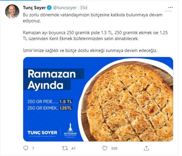 BAŞKAN SOYER'DEN PİDE MÜJDESİ