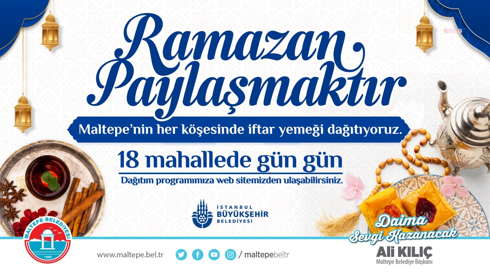 MALTEPE BELEDİYESİ'NDEN 60 BİN KİŞİYE ÜCRETSİZ İFTAR YEMEĞİ