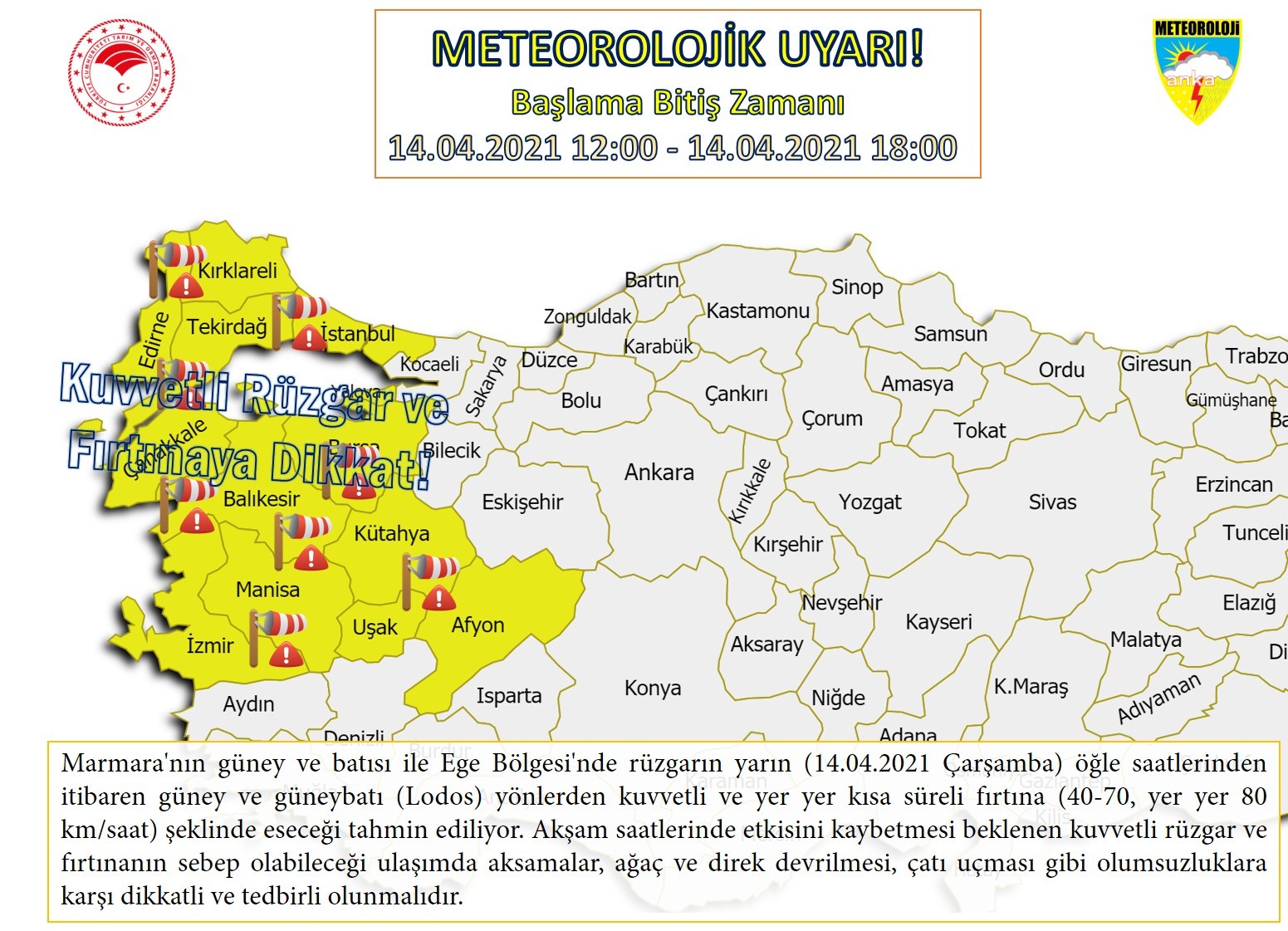 METEOROLOJİ'DEN MARMARA VE EGE İÇİN KUVVETLİ FIRTINA UYARISI