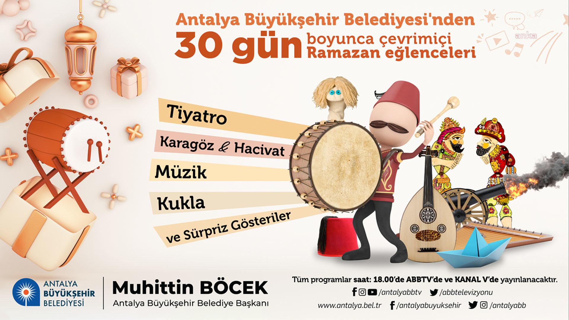 ANTALYA BÜYÜKŞEHİR'DEN ÇEVRİMİÇİ RAMAZAN ETKİNLİĞİ