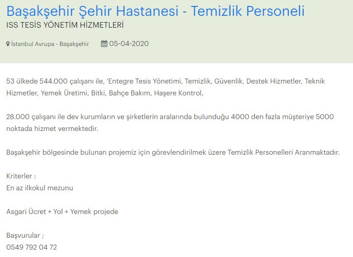 İKİTELLİ ŞEHİR HASTANESİ'NİN TEMİZLİK İŞLERİNİ DANİMARKALI ISS FİRMASI YAPACAK!
