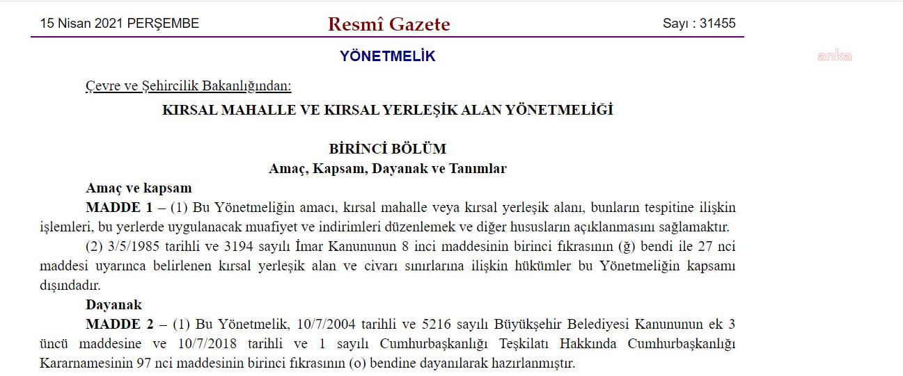 KIRSAL MAHALLE YÖNETMELİĞİ YAYINLANDI: BÜYÜKŞEHİR ONAYLARSA VERGİ İNDİRİMİ DE VAR MUAFİYET DE