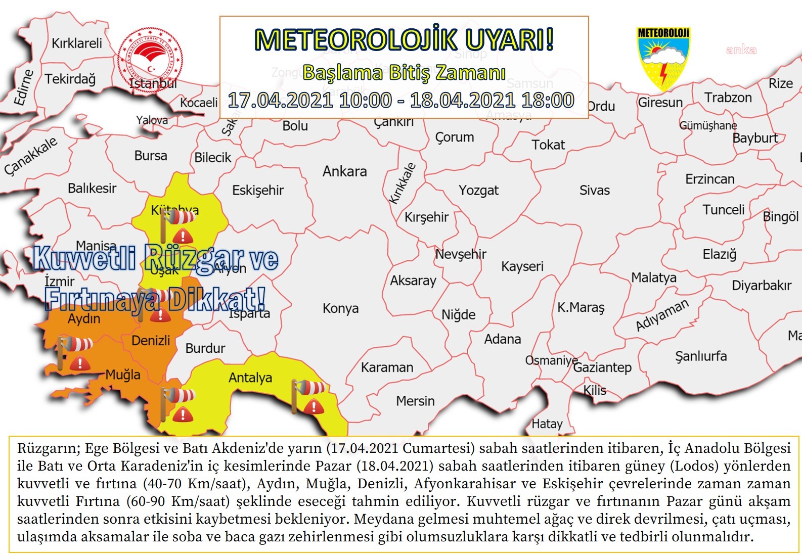 METEOROLOJİ'DEN BATI BÖLGELERİ İÇİN KUVVETLİ FIRTINA UYARISI