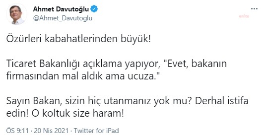 AHMET DAVUTOĞLU: "DERHAL İSTİFA EDİN! O KOLTUK SİZE HARAM!"