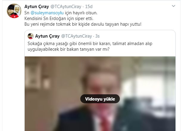 İYİ PARTİLİ ÇIRAY: SOYLU, ERDOĞAN İÇİN KENDİNİ SİPER ETTİ