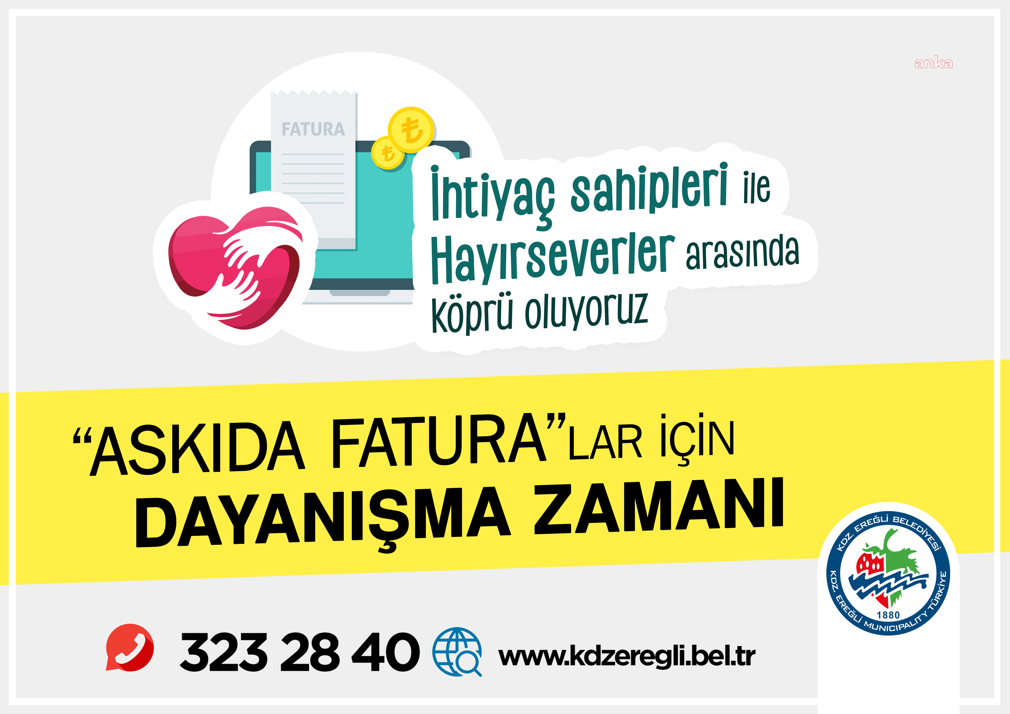 KARADENİZ EREĞLİ BELEDİYESİ'NDEN ASKIDA FATURA UYGULAMASI