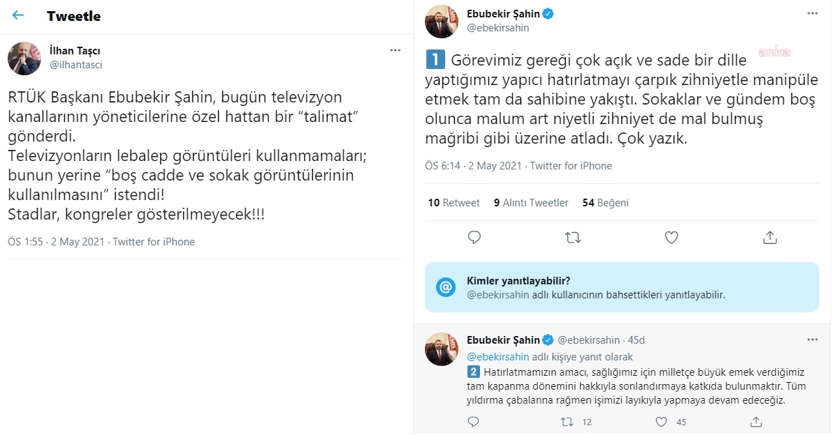 RTÜK’TE “TELEVİZYON YÖNETİCİLERİNE ÖZEL HATTAN TALİMAT” TARTIŞMASI