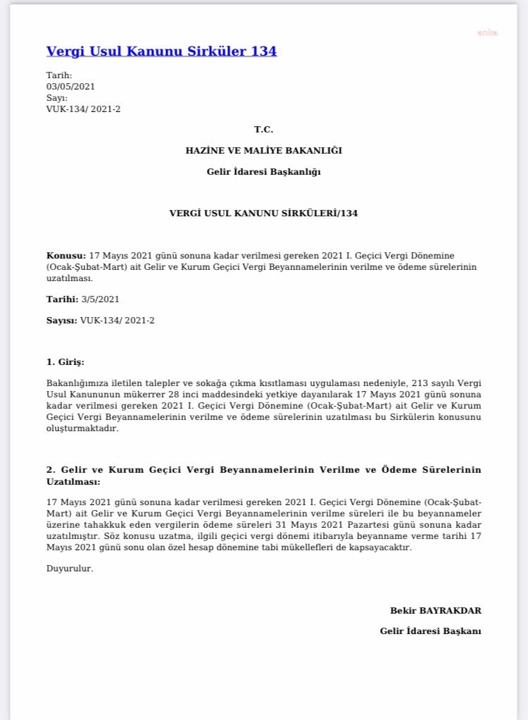 GELİR VE KURUM GEÇİCİ BEYANNAMELERİNİN VERİLME VE ÖDEME SÜRELERİ UZATILDI