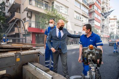 TUNÇ SOYER, TALATPAŞA BULVARI'NDAKİ ASFALT ÇALIŞMALARINI İNCELEDİ