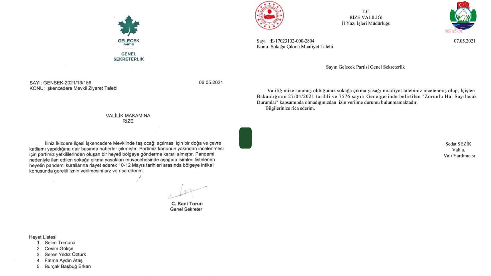 RİZE VALİLİĞİ’NDEN GELECEK PARTİSİ’NE “İSKENCEDERE” REDDİ