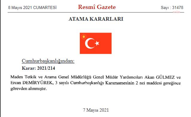 CUMHURBAŞKANI ERDOĞAN'IN 9 GÖREVDEN ALMA VE 13 ATAMA KARARI YÜRÜRLÜĞE GİRDİ
