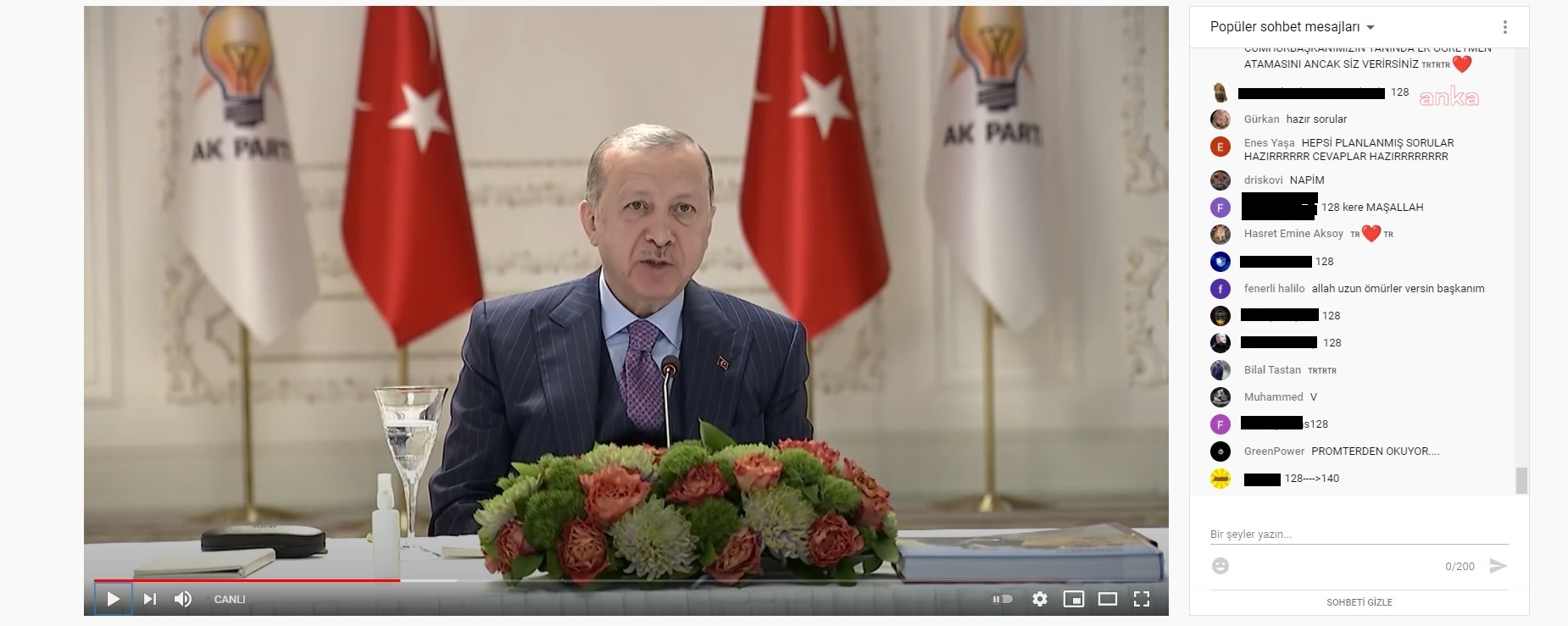 ERDOĞAN’IN, GENÇLERLE CANLI YAYININA “128” TEPKİLERİ GELDİ