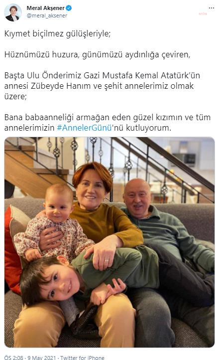 AKŞENER'DEN ANNELER GÜNÜ MESAJI: "HÜZNÜMÜZÜ HUZURA, GÜNÜMÜZÜ AYDINLIĞA ÇEVİREN…"