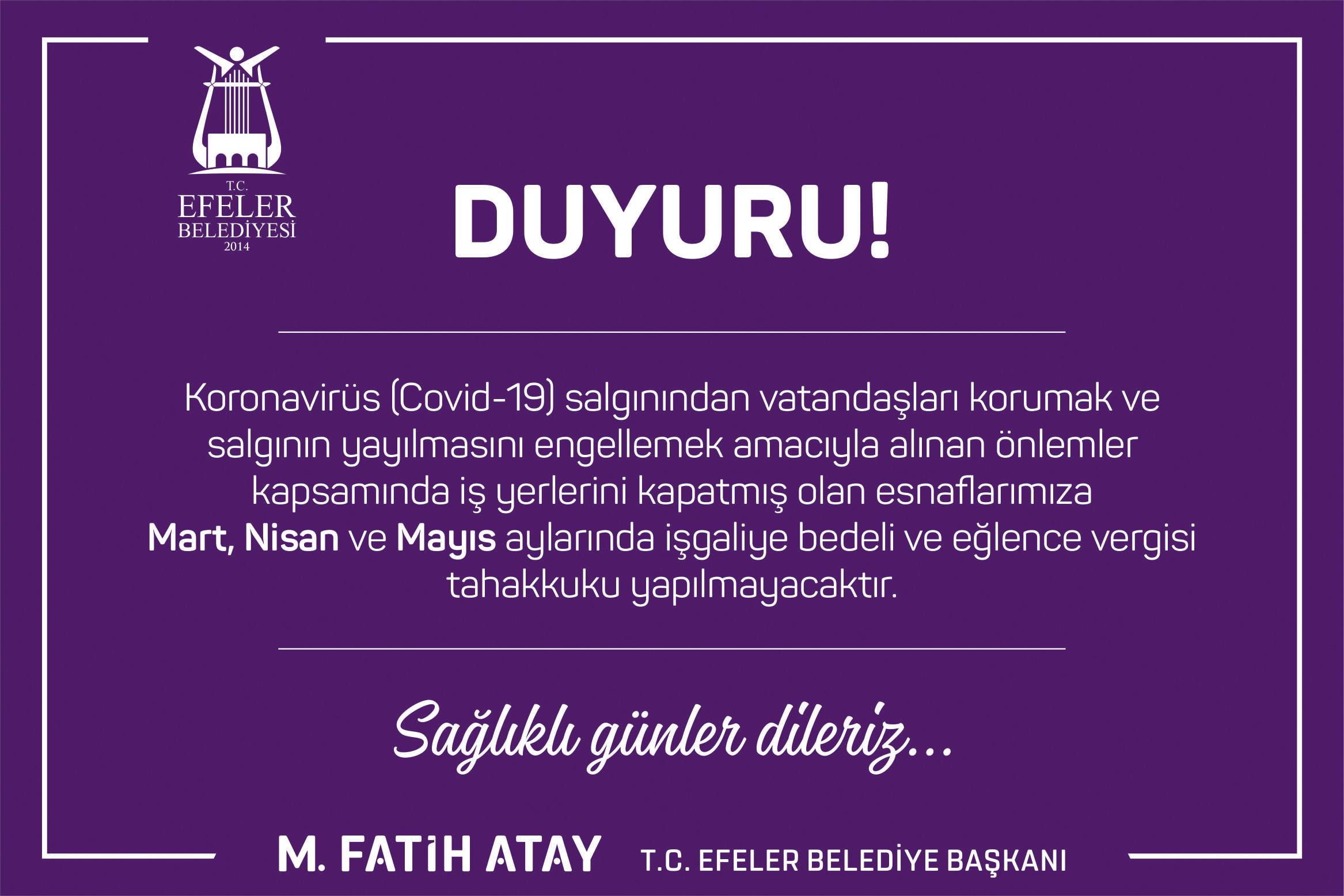 EFELER BELEDİYESİ’NDEN İLÇE ESNAFINA MÜJDE